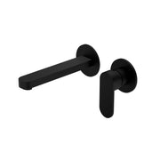 NERO ECCO WALL BASIN/BATH MIXER SEPARATE BACK PLATE MATTE BLACK - Ideal Bathroom CentreNR301310bMB