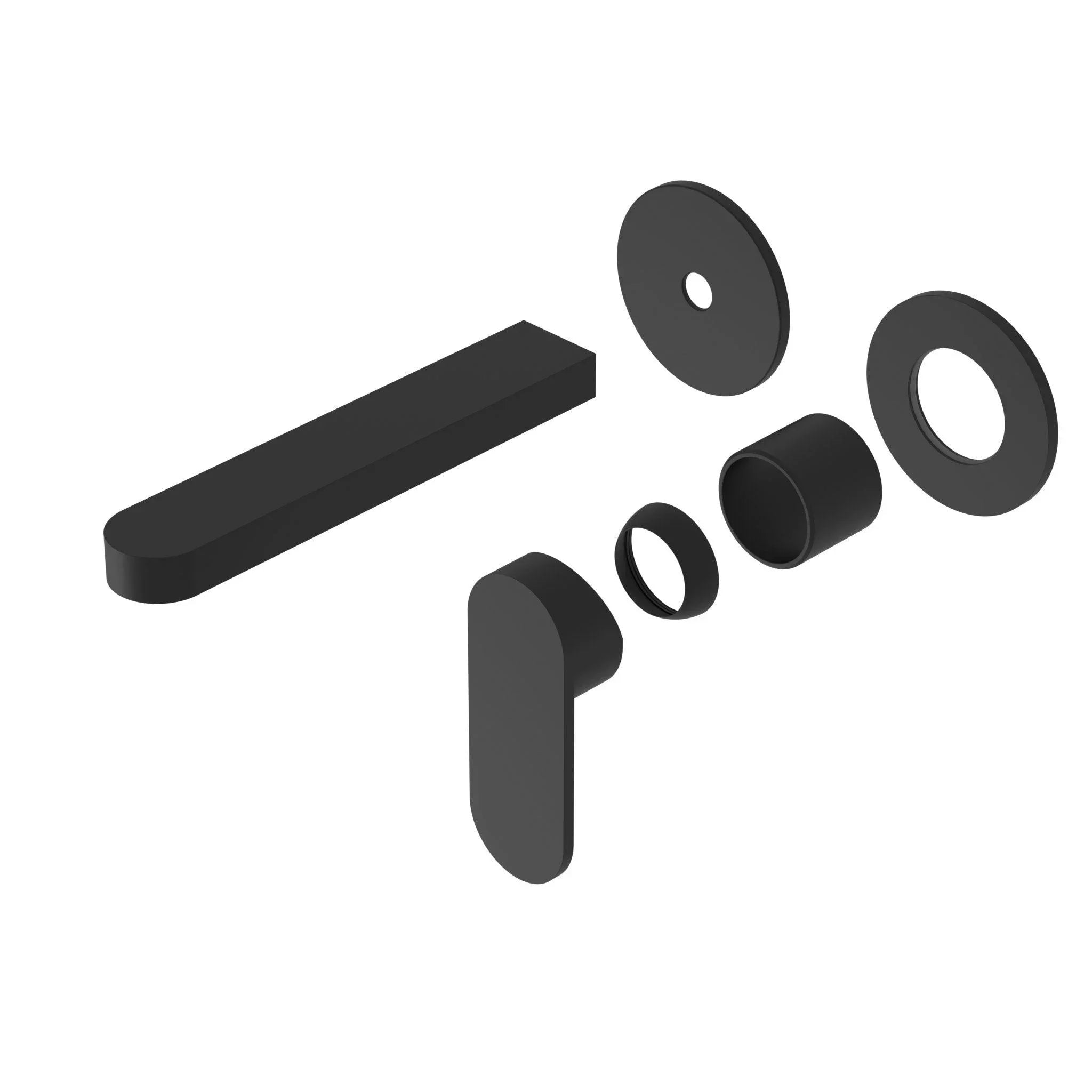 NERO ECCO WALL BASIN/BATH MIXER SEPARATE BACK PLATE TRIM KITS ONLY MATTE BLACK - Ideal Bathroom CentreNR301310bTMB
