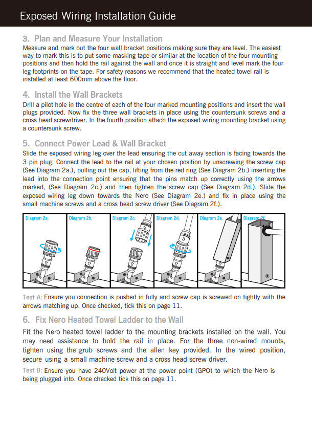 NERO HEATED TOWEL LADDER BRUSHED GOLD - Ideal Bathroom CentreNR190002HBG