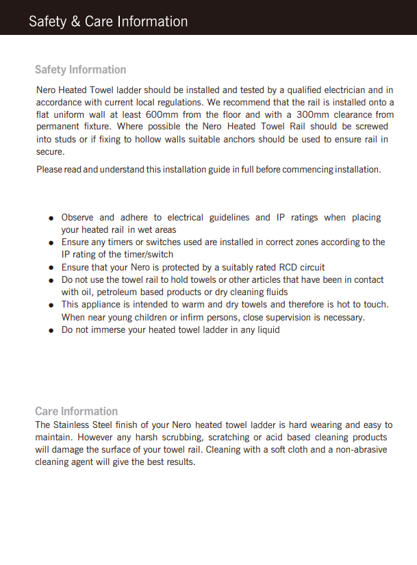 NERO HEATED TOWEL LADDER BRUSHED GOLD - Ideal Bathroom CentreNR190002HBG