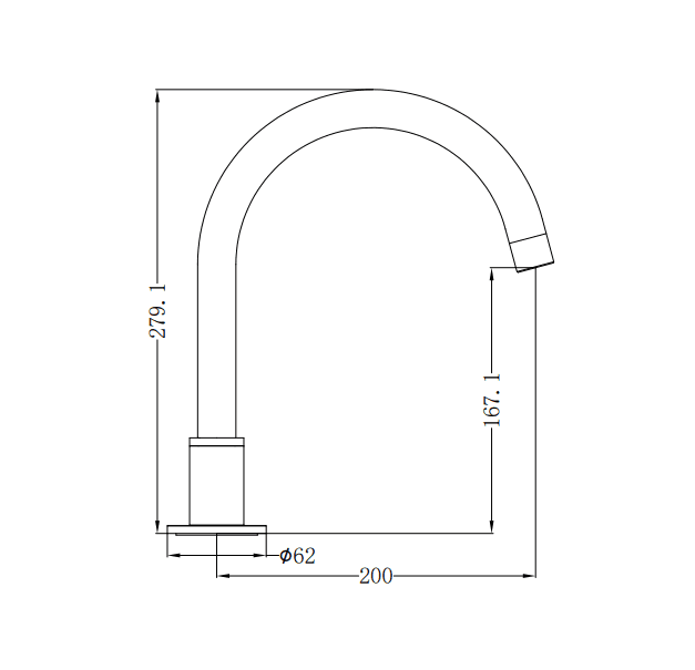 NERO KARA HOB MOUNT BATH SPOUT ONLY G1/2 FEMALE INLET BRUSHED GOLD - Ideal Bathroom CentreNR211703bBG