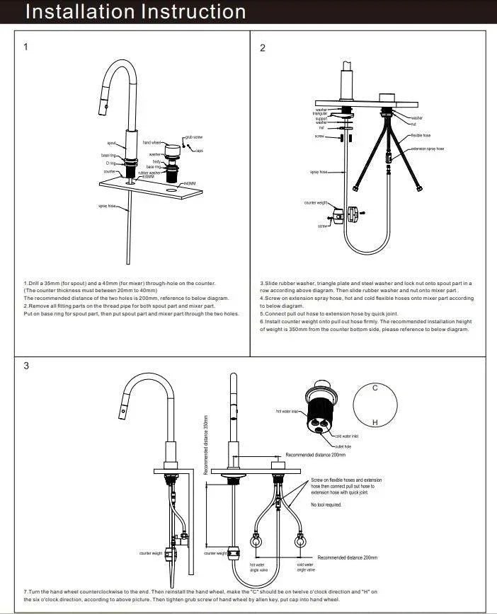 NERO KARA PROGRESSIVE PULL OUT KITCHEN SET BRUSHED GOLD - Ideal Bathroom CentreNR271908BG