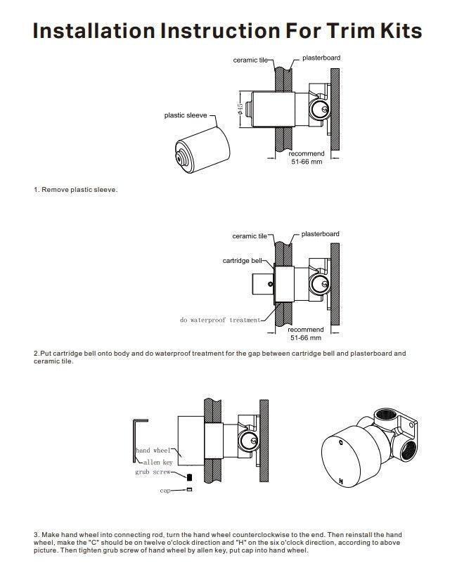 NERO KARA PROGRESSIVE SHOWER MIXER TRIM KITS ONLY BRUSHED NICKEL - Ideal Bathroom CentreNR271909tBN