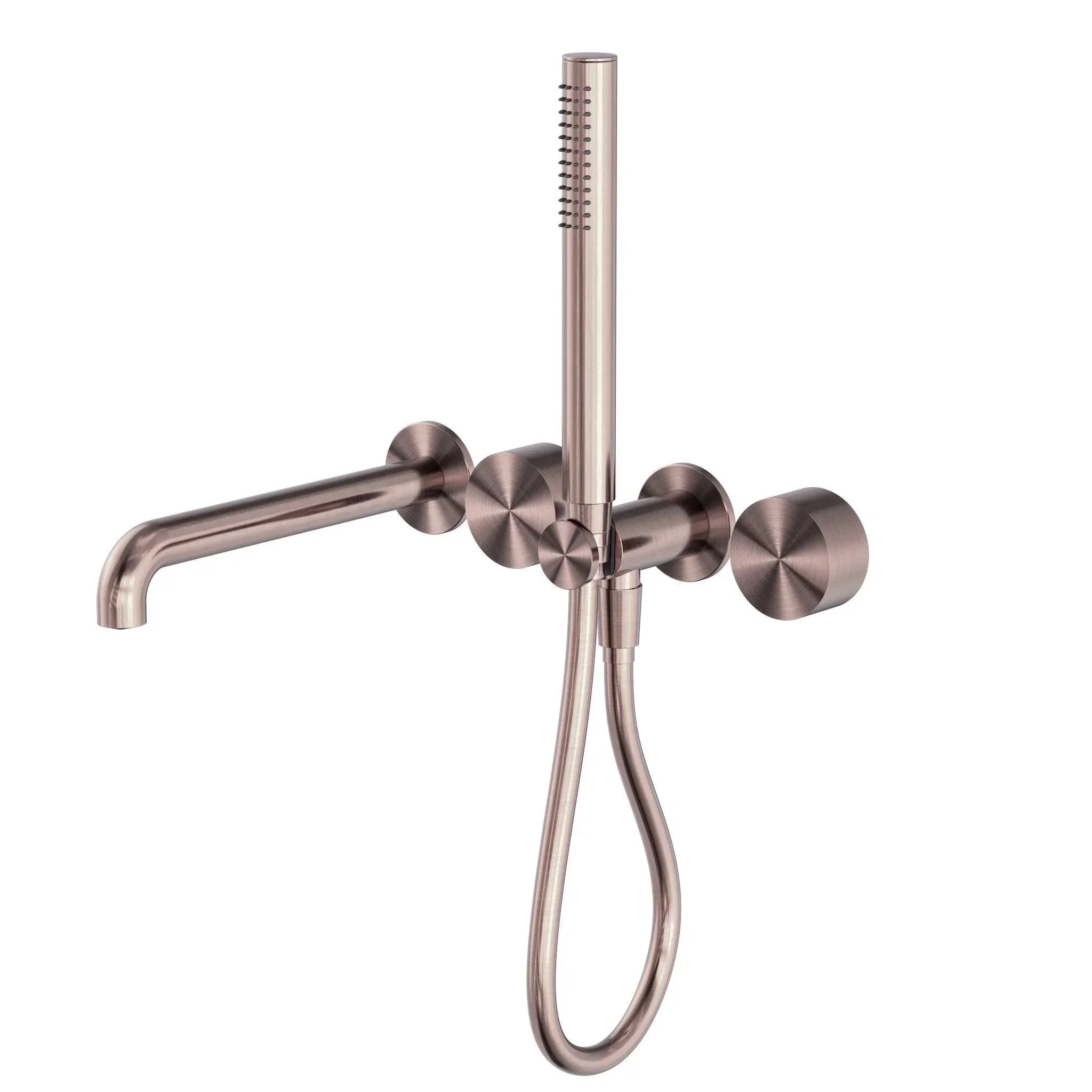 NERO KARA PROGRESSIVE SHOWER SYSTEM SEPARATE PLATE WITH SPOUT 230MM BRUSHED BRONZE - Ideal Bathroom CentreNR271903b230BZ