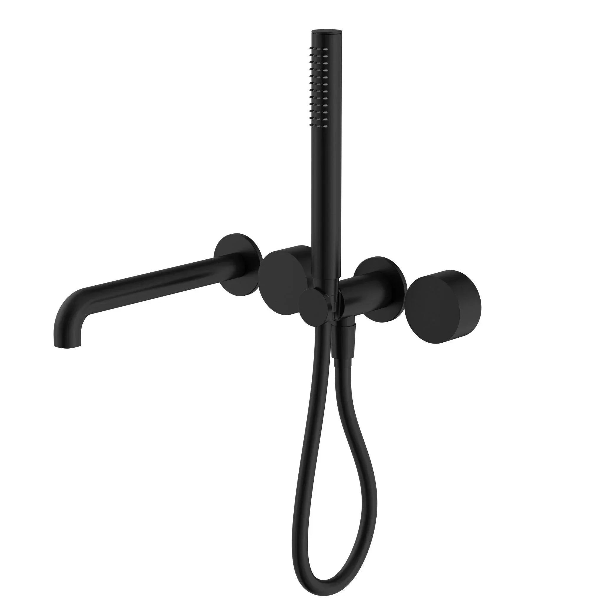 NERO KARA PROGRESSIVE SHOWER SYSTEM SEPARATE PLATE WITH SPOUT 230MM MATTE BLACK - Ideal Bathroom CentreNR271903b230MB