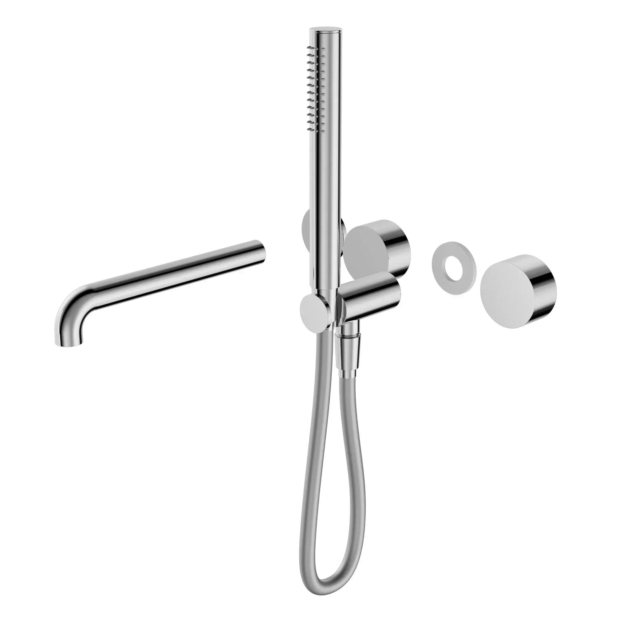NERO KARA PROGRESSIVE SHOWER SYSTEM SEPARATE PLATE WITH SPOUT 230MM TRIM KITS ONLY CHROME - Ideal Bathroom CentreNR271903b230tCH