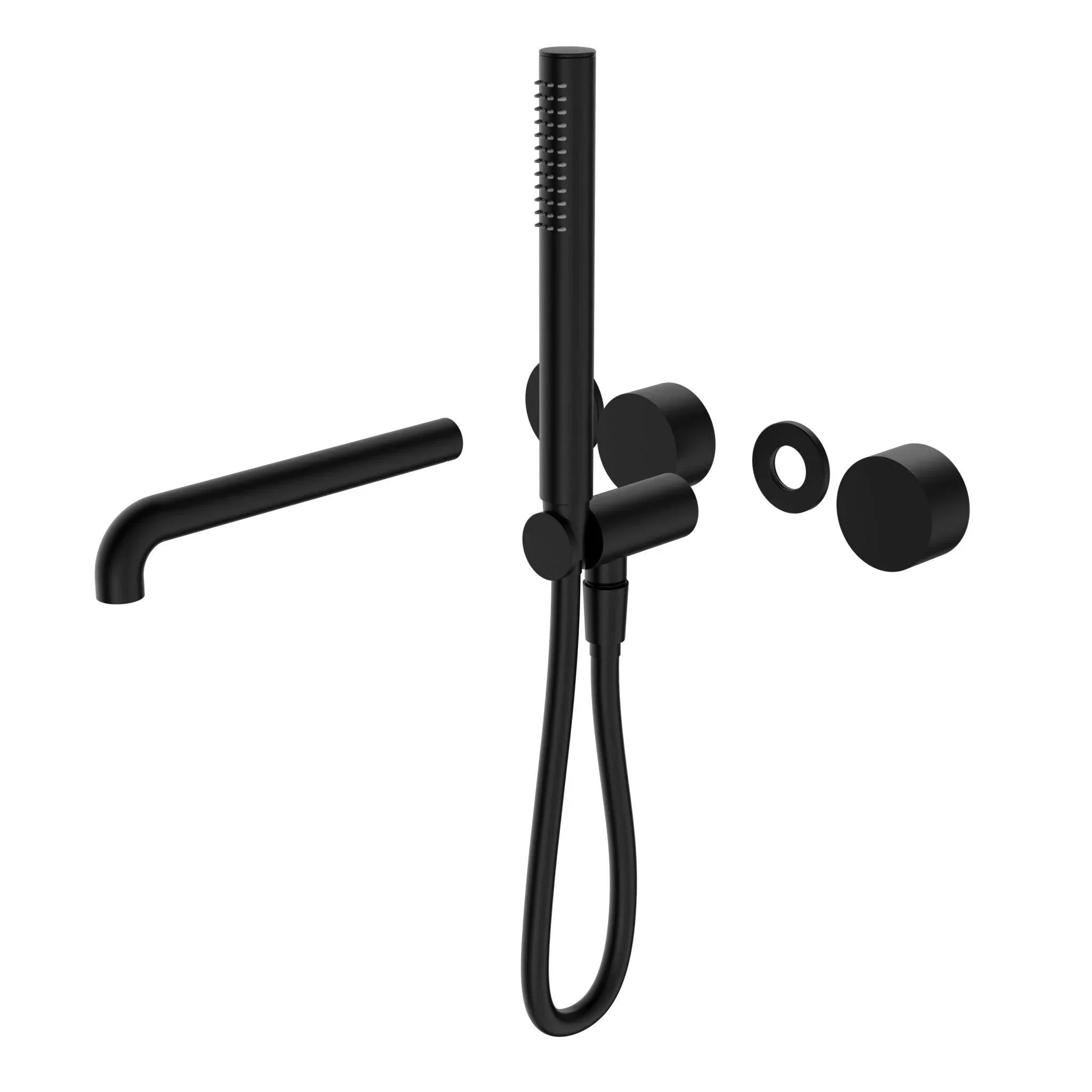 NERO KARA PROGRESSIVE SHOWER SYSTEM SEPARATE PLATE WITH SPOUT 230MM TRIM KITS ONLY MATTE BLACK - Ideal Bathroom CentreNR271903b230tMB