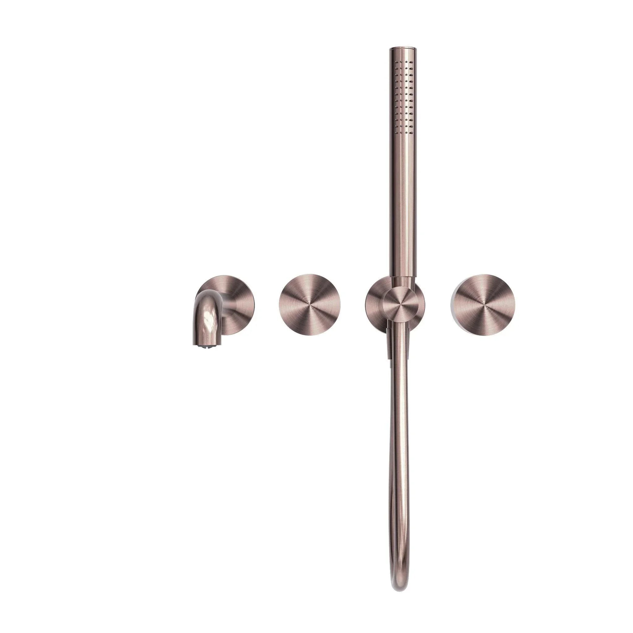 NERO KARA PROGRESSIVE SHOWER SYSTEM SEPARATE PLATE WITH SPOUT 250MM BRUSHED BRONZE - Ideal Bathroom CentreNR271903b250BZ