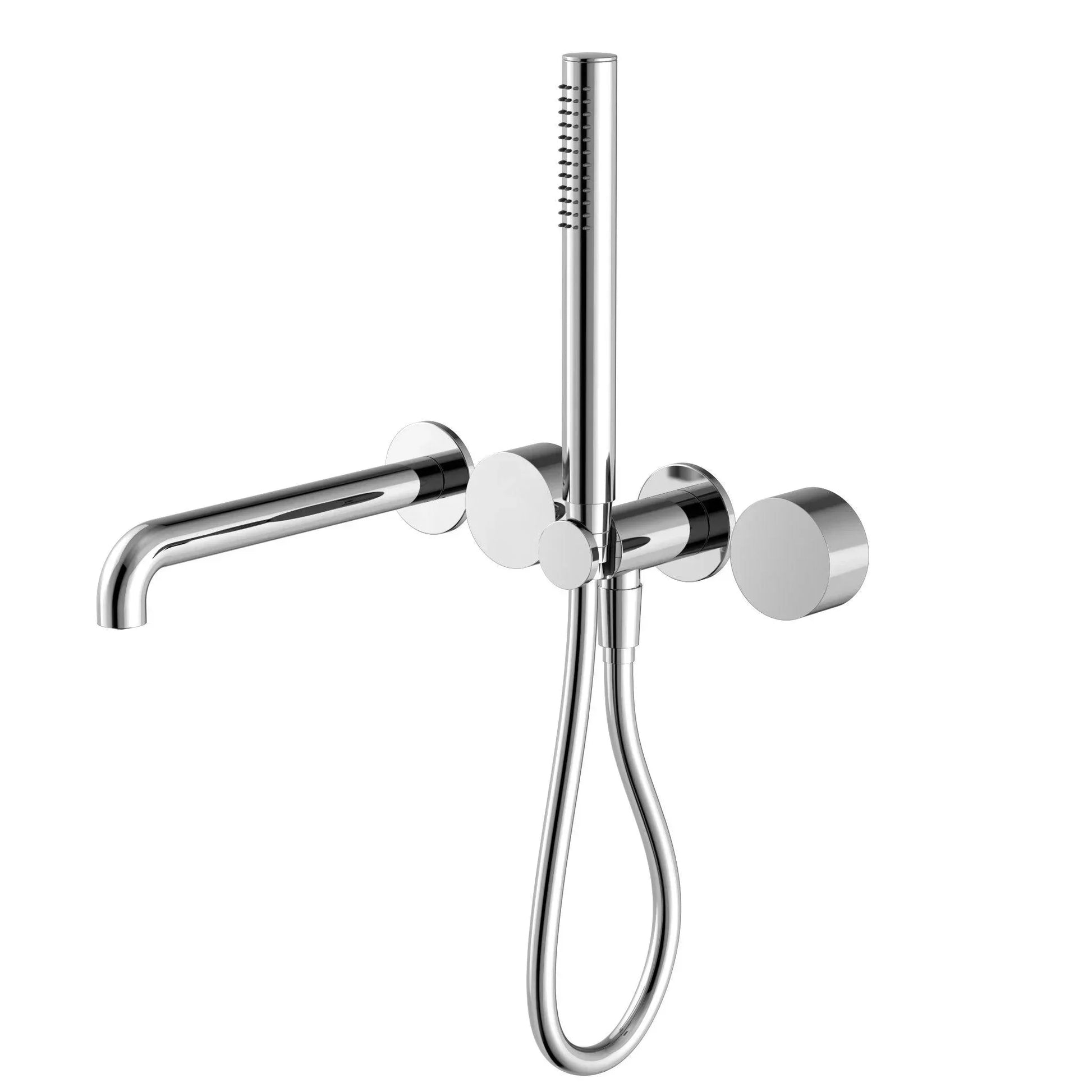 NERO KARA PROGRESSIVE SHOWER SYSTEM SEPARATE PLATE WITH SPOUT 250MM CHROME - Ideal Bathroom CentreNR271903b250CH