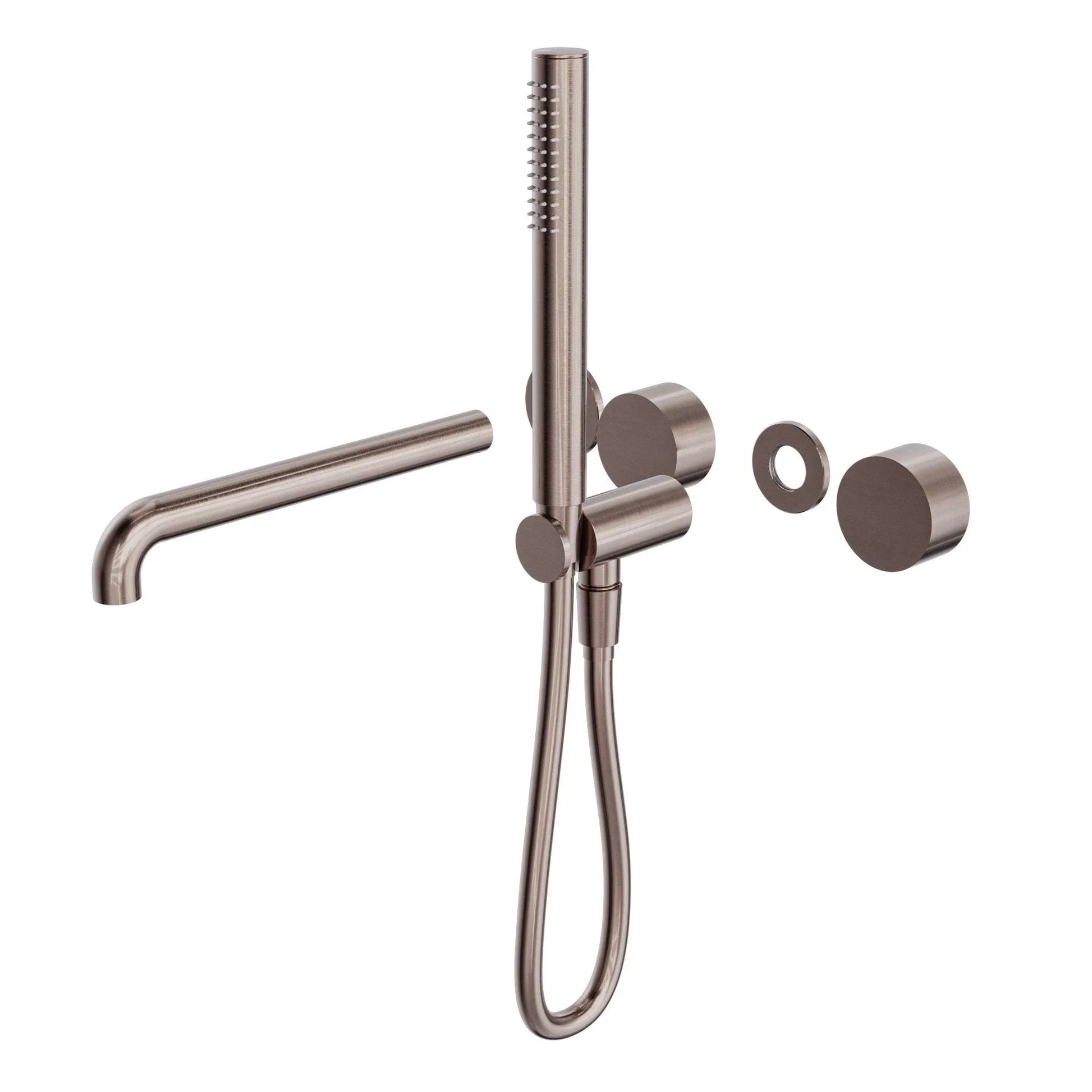 NERO KARA PROGRESSIVE SHOWER SYSTEM SEPARATE PLATE WITH SPOUT 250MM TRIM KITS ONLY BRUSHED BRONZE - Ideal Bathroom CentreNR271903b250tBZ