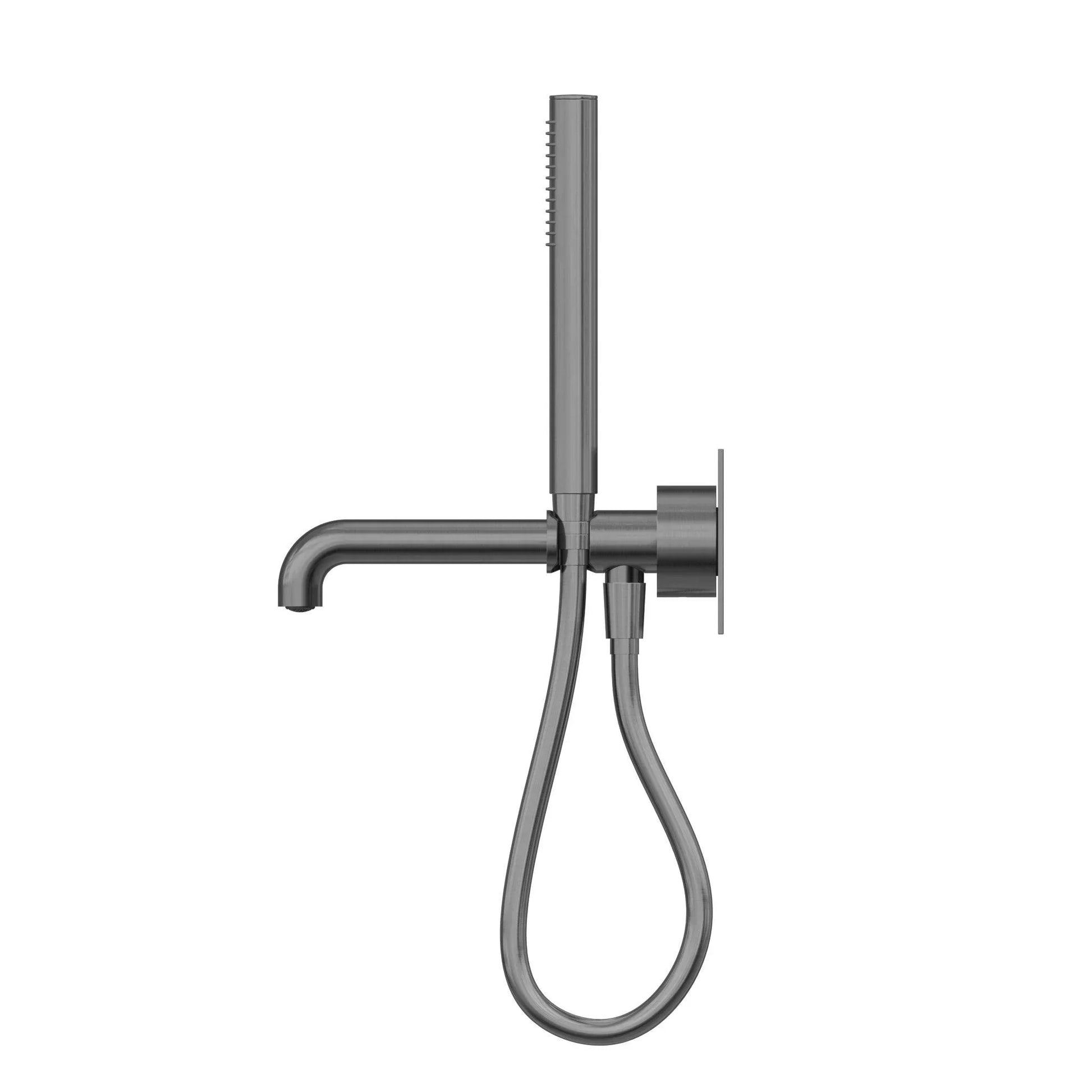 NERO KARA PROGRESSIVE SHOWER SYSTEM WITH SPOUT 230MM GUN METAL - Ideal Bathroom CentreNR271903a230GM