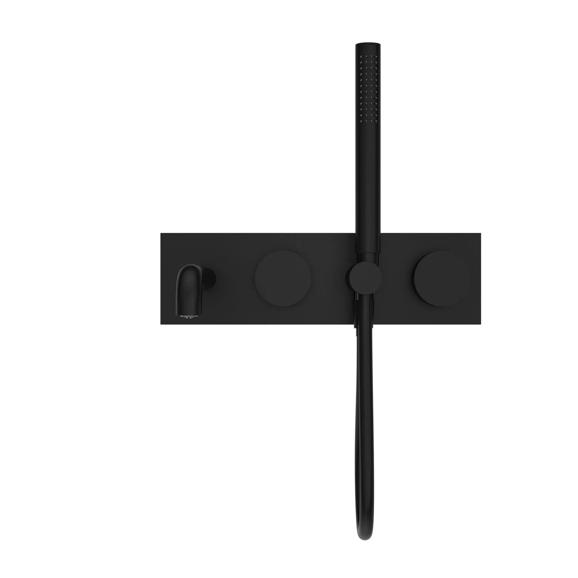 NERO KARA PROGRESSIVE SHOWER SYSTEM WITH SPOUT 230MM MATTE BLACK - Ideal Bathroom CentreNR271903a230MB