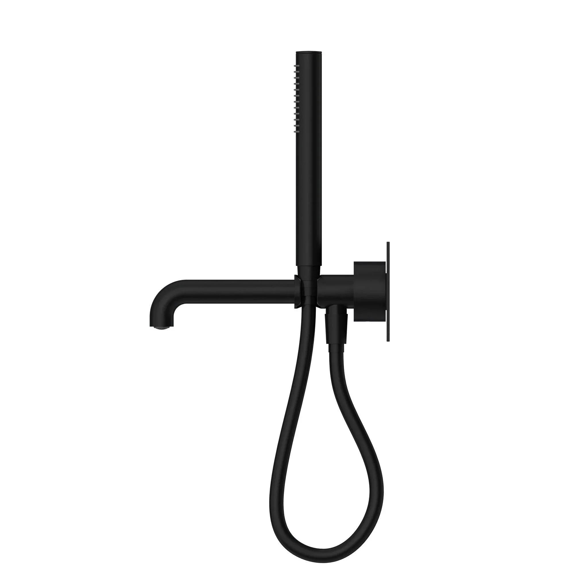 NERO KARA PROGRESSIVE SHOWER SYSTEM WITH SPOUT 230MM MATTE BLACK - Ideal Bathroom CentreNR271903a230MB