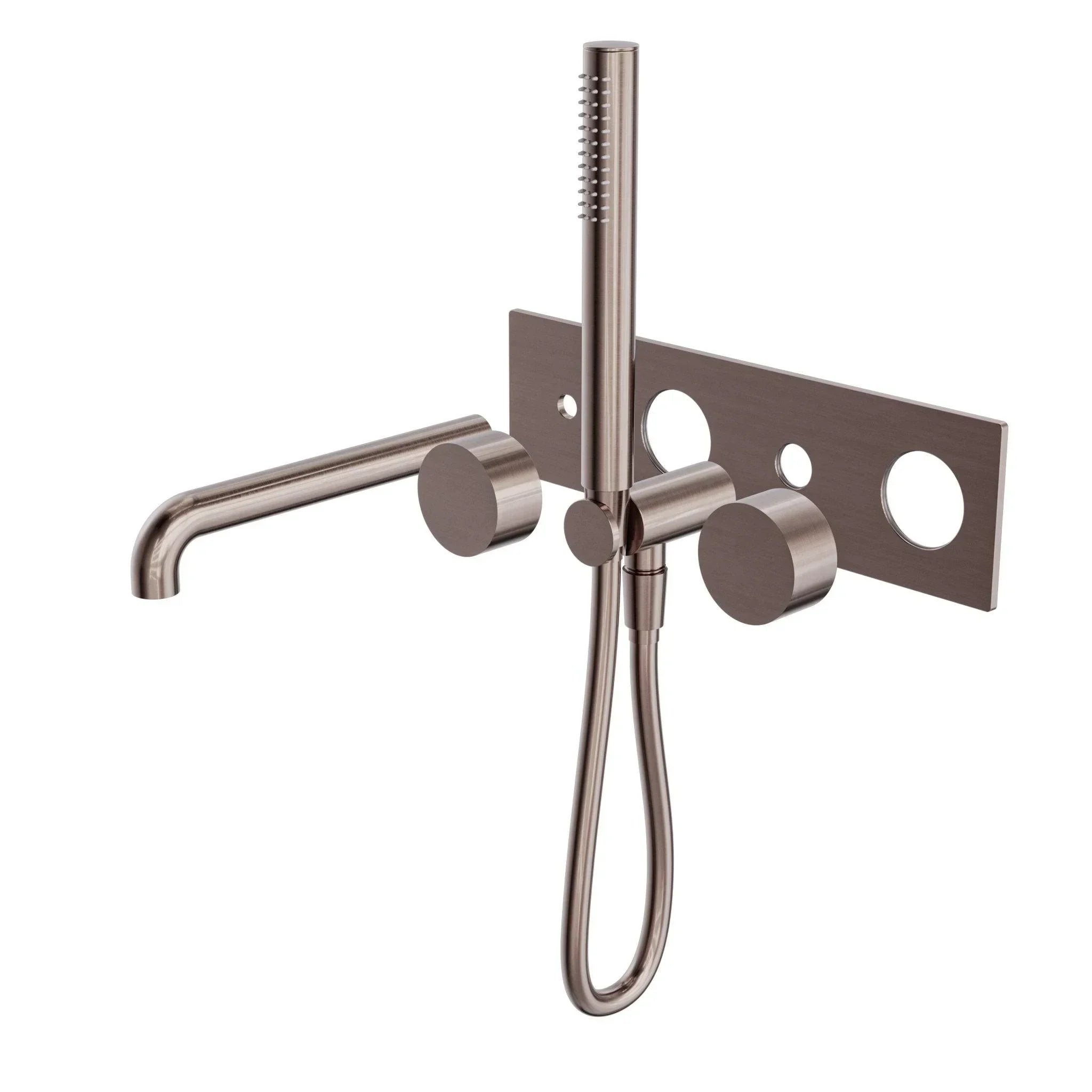 NERO KARA PROGRESSIVE SHOWER SYSTEM WITH SPOUT 230MM TRIM KITS ONLY BRUSHED BRONZE - Ideal Bathroom CentreNR271903a230tBZ