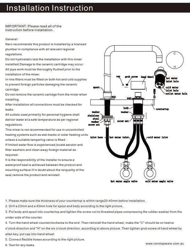 NERO KARA PROGRESSIVE TALL BASIN SET CHROME - Ideal Bathroom CentreNR271901aCH