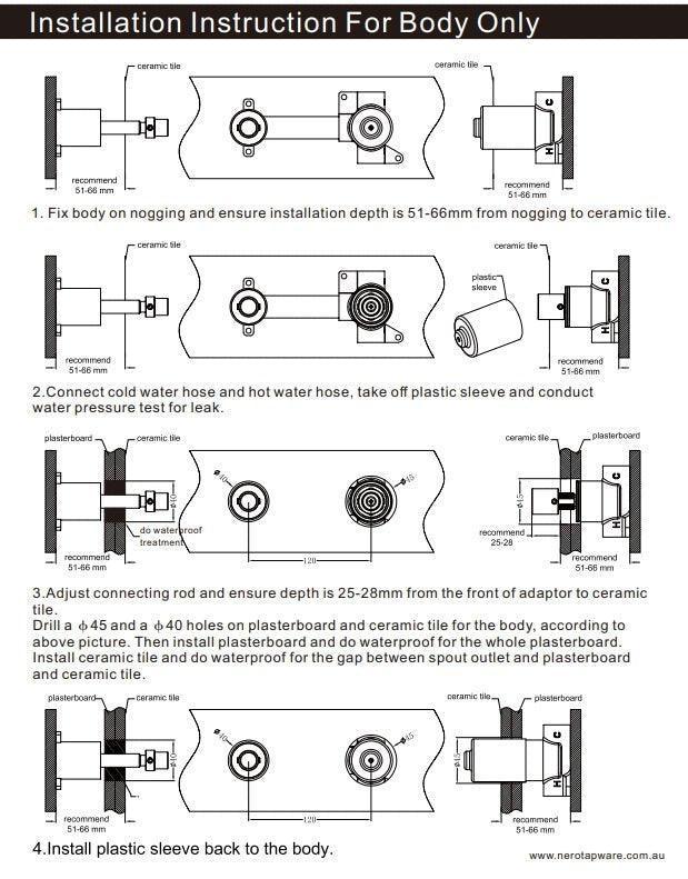 NERO KARA PROGRESSIVE WALL BASIN/BATH SET 120MM BRUSHED BRONZE - Ideal Bathroom CentreNR271907a120BZ