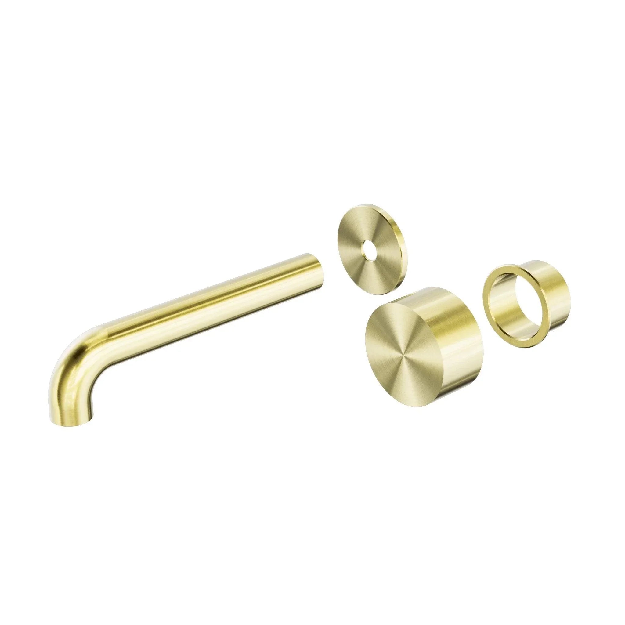 NERO KARA PROGRESSIVE WALL BASIN/BATH SET 120MM TRIM KITS ONLY BRUSHED GOLD - Ideal Bathroom CentreNR271907at120BG