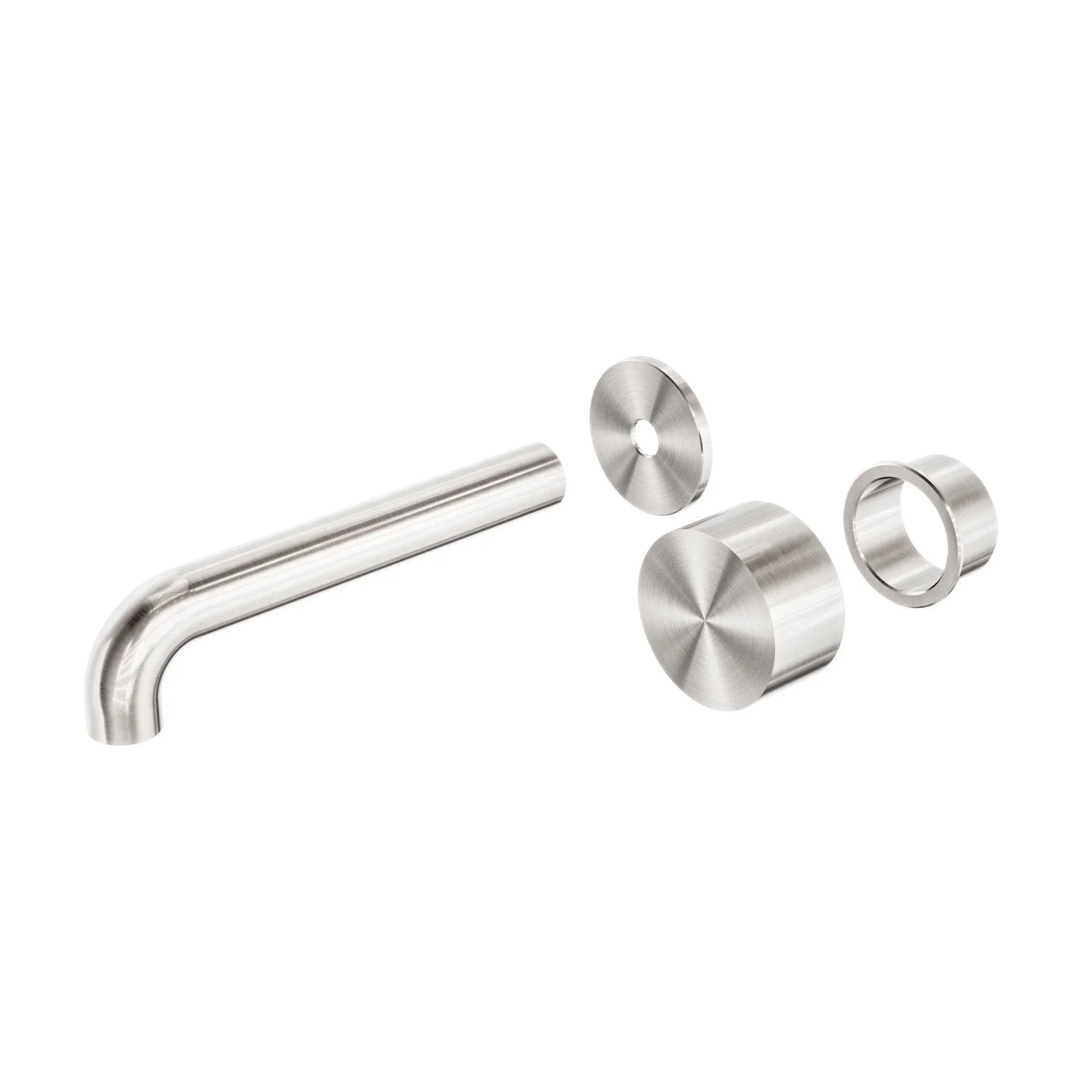 NERO KARA PROGRESSIVE WALL BASIN/BATH SET 120MM TRIM KITS ONLY BRUSHED NICKEL - Ideal Bathroom CentreNR271907at120BN