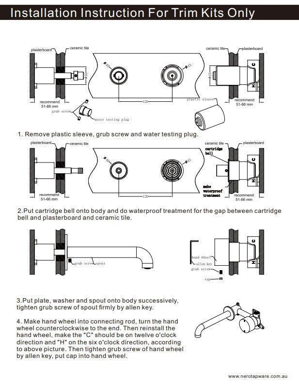 NERO KARA PROGRESSIVE WALL BASIN/BATH SET 160MM GUN METAL - Ideal Bathroom CentreNR271907a160GM