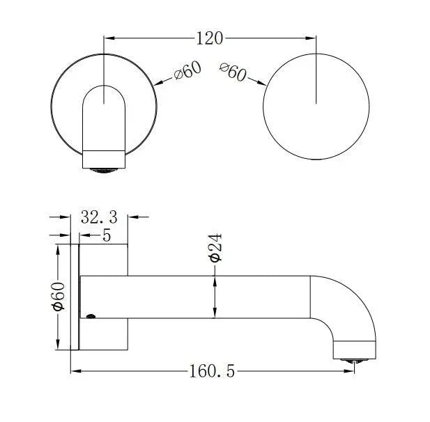 NERO KARA PROGRESSIVE WALL BASIN/BATH SET 160MM MATTE BLACK - Ideal Bathroom CentreNR271907a160MB