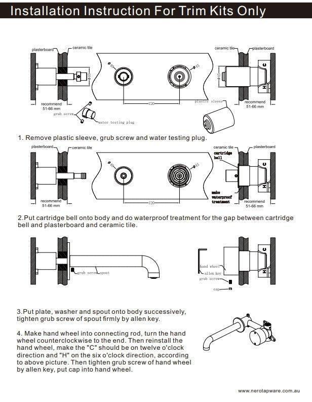 NERO KARA PROGRESSIVE WALL BASIN/BATH SET 185MM GUN METAL - Ideal Bathroom CentreNR271907a185GM