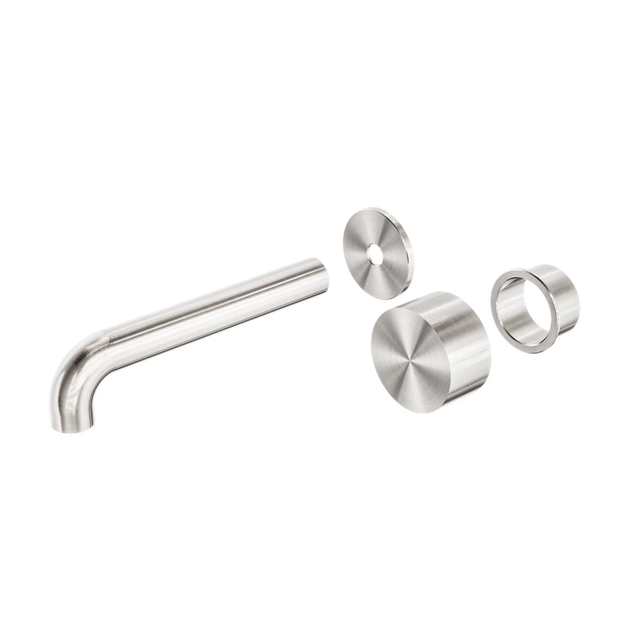 NERO KARA PROGRESSIVE WALL BASIN/BATH SET 185MM TRIM KITS ONLY BRUSHED NICKEL - Ideal Bathroom CentreNR271907at185BN