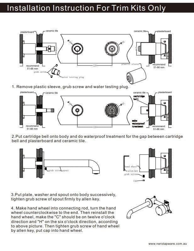 NERO KARA PROGRESSIVE WALL BASIN/BATH SET 230MM MATTE BLACK - Ideal Bathroom CentreNR271907a230MB