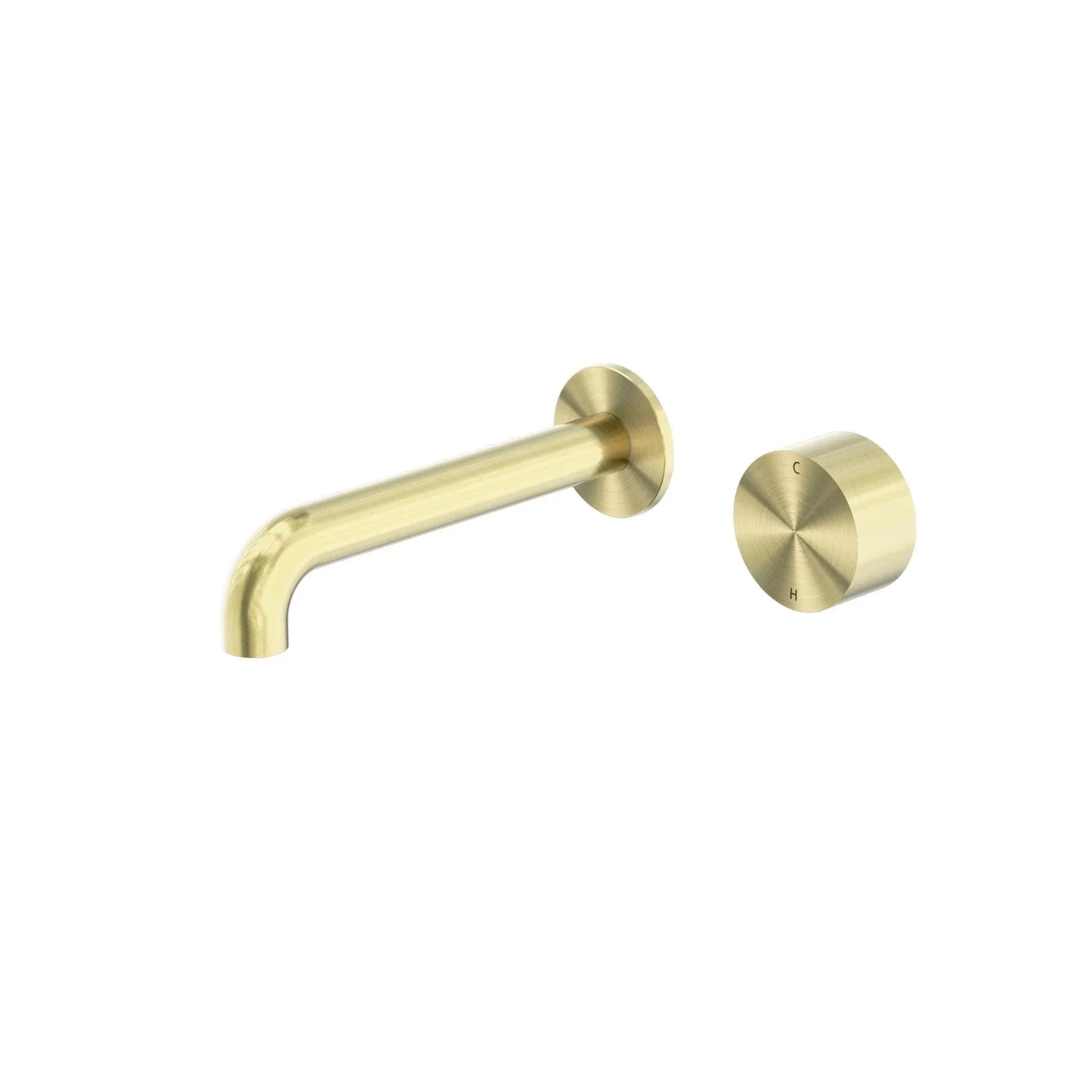 NERO KARA PROGRESSIVE WALL BASIN/BATH SET 260MM BRUSHED GOLD - Ideal Bathroom CentreNR271907a260BG