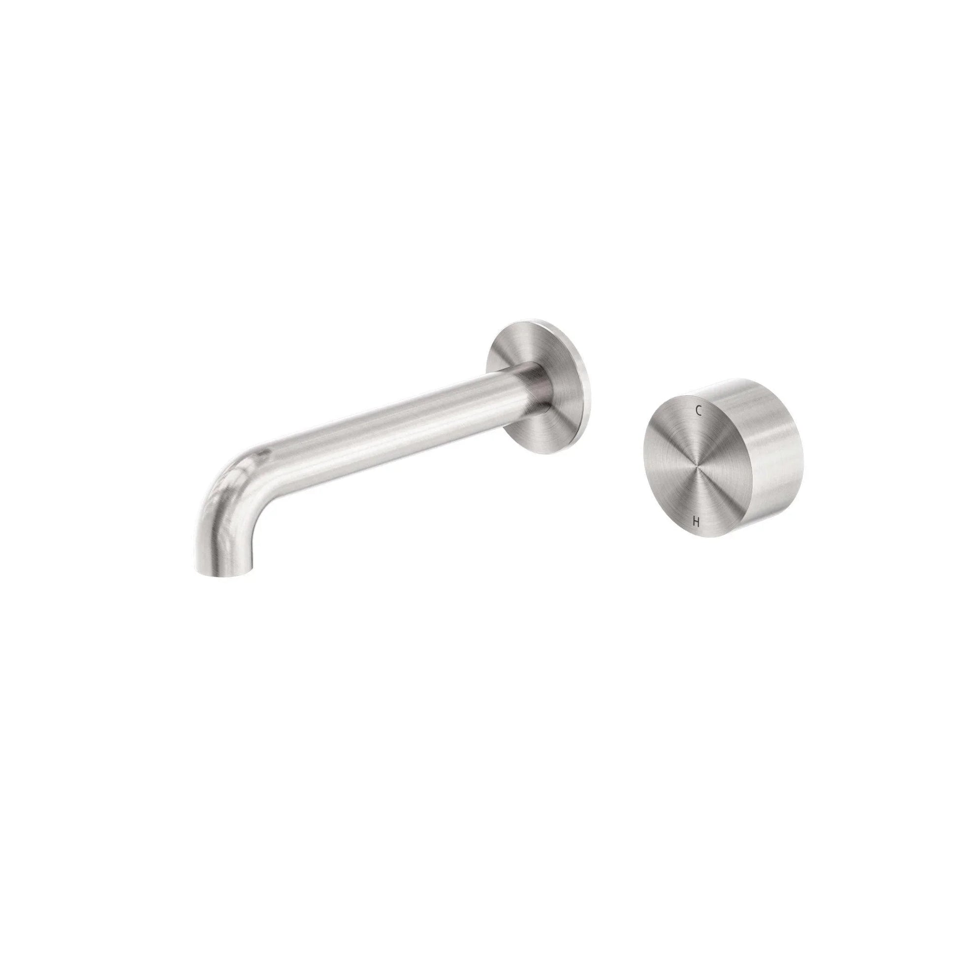 NERO KARA PROGRESSIVE WALL BASIN/BATH SET 260MM BRUSHED NICKEL - Ideal Bathroom CentreNR271907a260BN