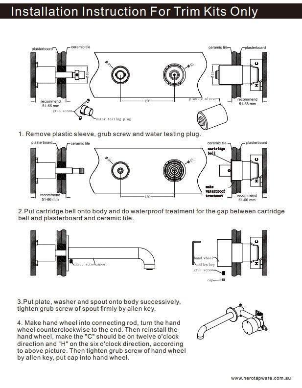 NERO KARA PROGRESSIVE WALL BASIN/BATH SET 260MM MATTE BLACK - Ideal Bathroom CentreNR271907a260MB