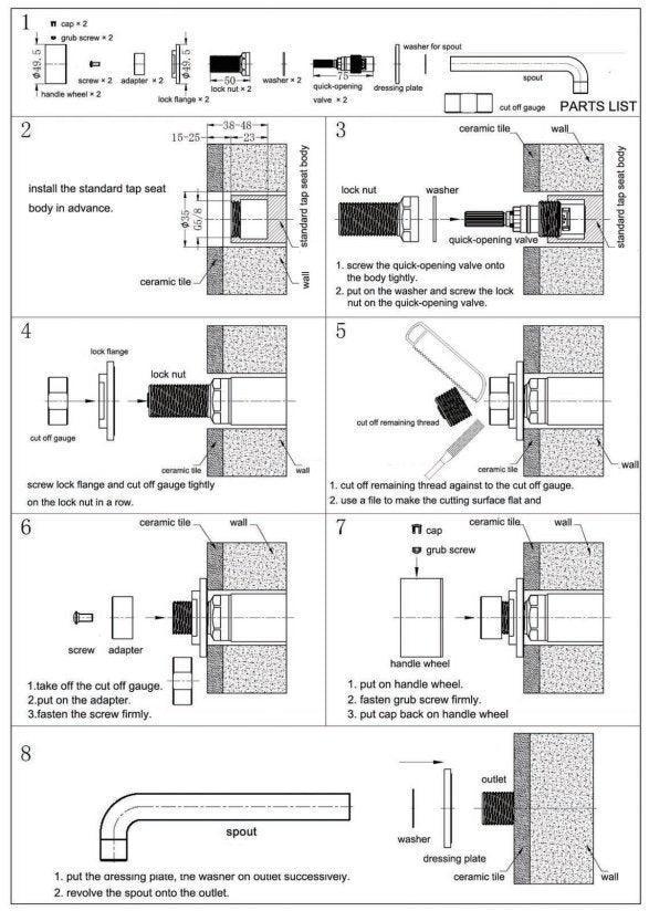 NERO KARA WALL BASIN SET 180MM BRUSHED BRONZE - Ideal Bathroom CentreNR211707a180BZ