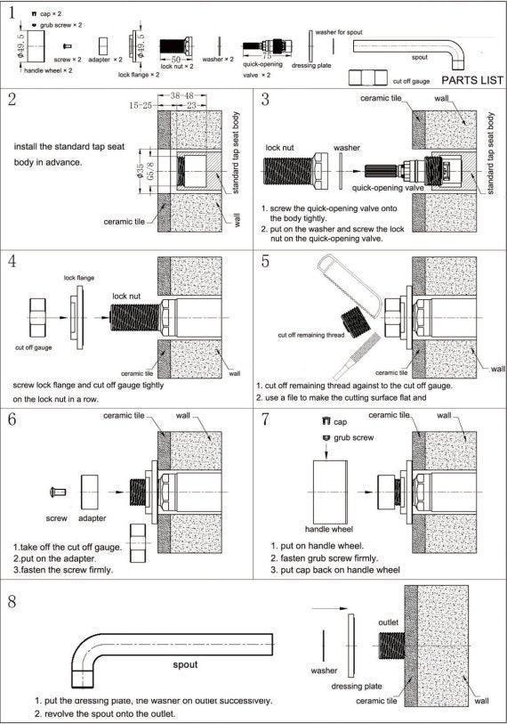 NERO KARA WALL BASIN SET 215MM BRUSHED GOLD - Ideal Bathroom CentreNR211707a217BG