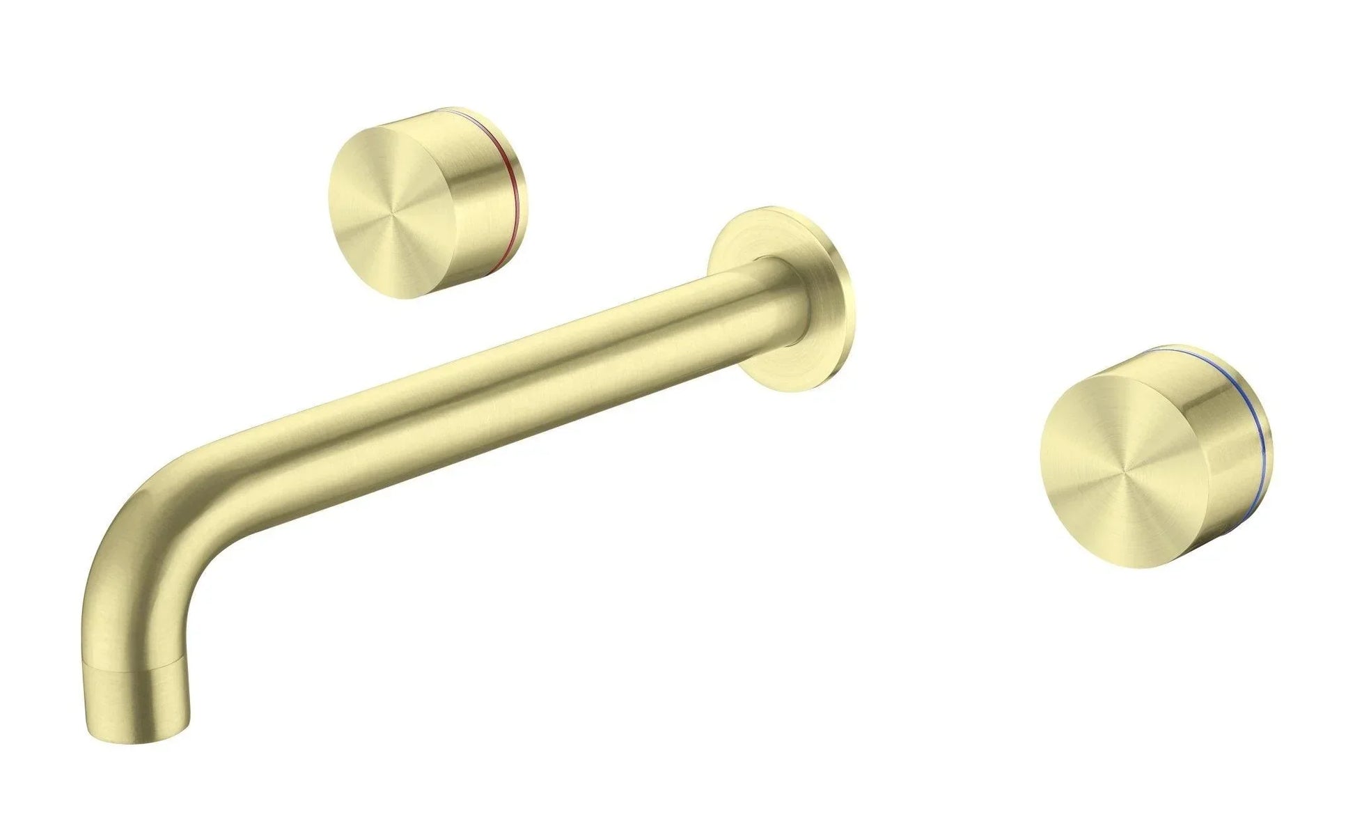 NERO KARA WALL BASIN SET 215MM BRUSHED GOLD - Ideal Bathroom CentreNR211707a217BG