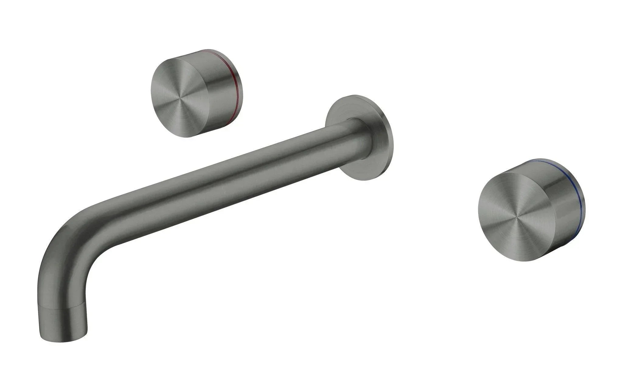 NERO KARA WALL BASIN SET 215MM GUN METAL - Ideal Bathroom CentreNR211707a217GM