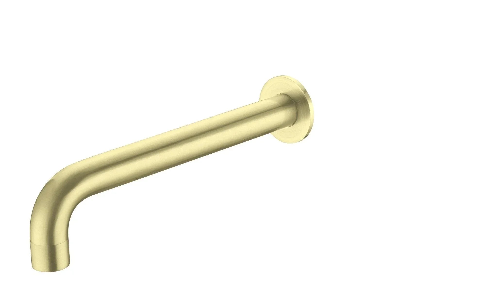 NERO KARA WALL BASIN SET SPOUT ONLY 180MM BRUSHED GOLD - Ideal Bathroom CentreNR211707a180sBG