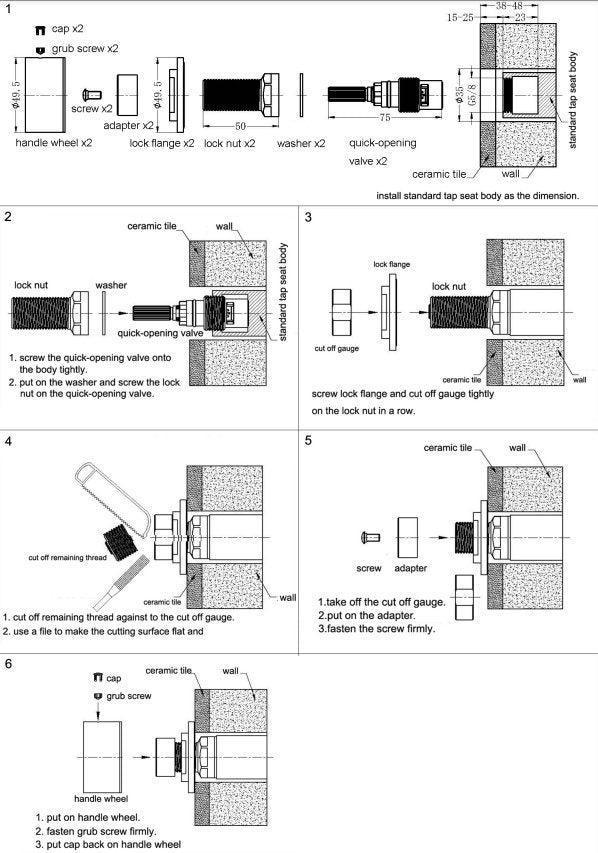 NERO KARA WALL TOP ASSEMBLIES CHROME - Ideal Bathroom CentreNR211709CH