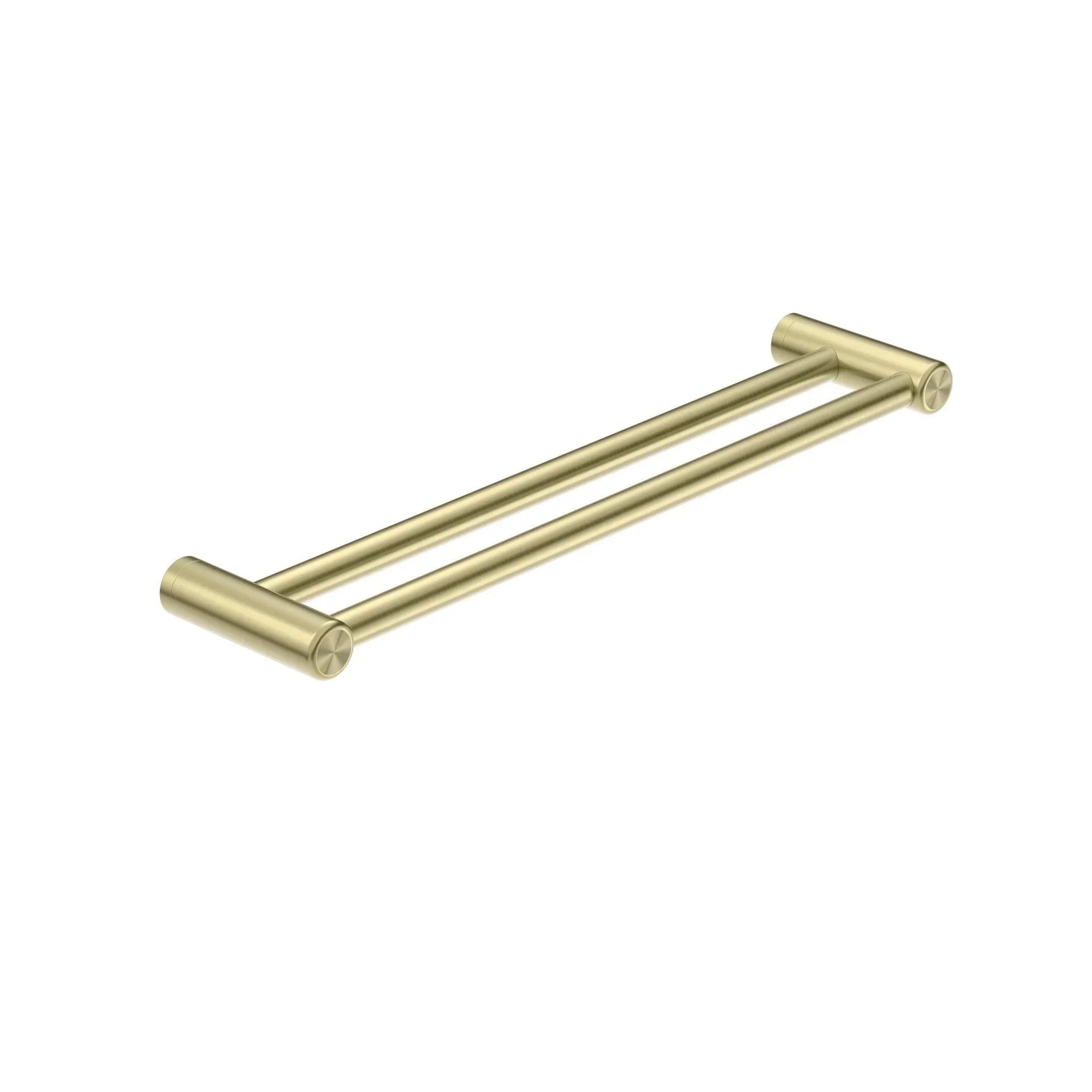 NERO MECCA CARE 25MM DOUBLE TOWEL GRAB RAIL 600MM BRUSHED GOLD - Ideal Bathroom CentreNRCR2524DBG