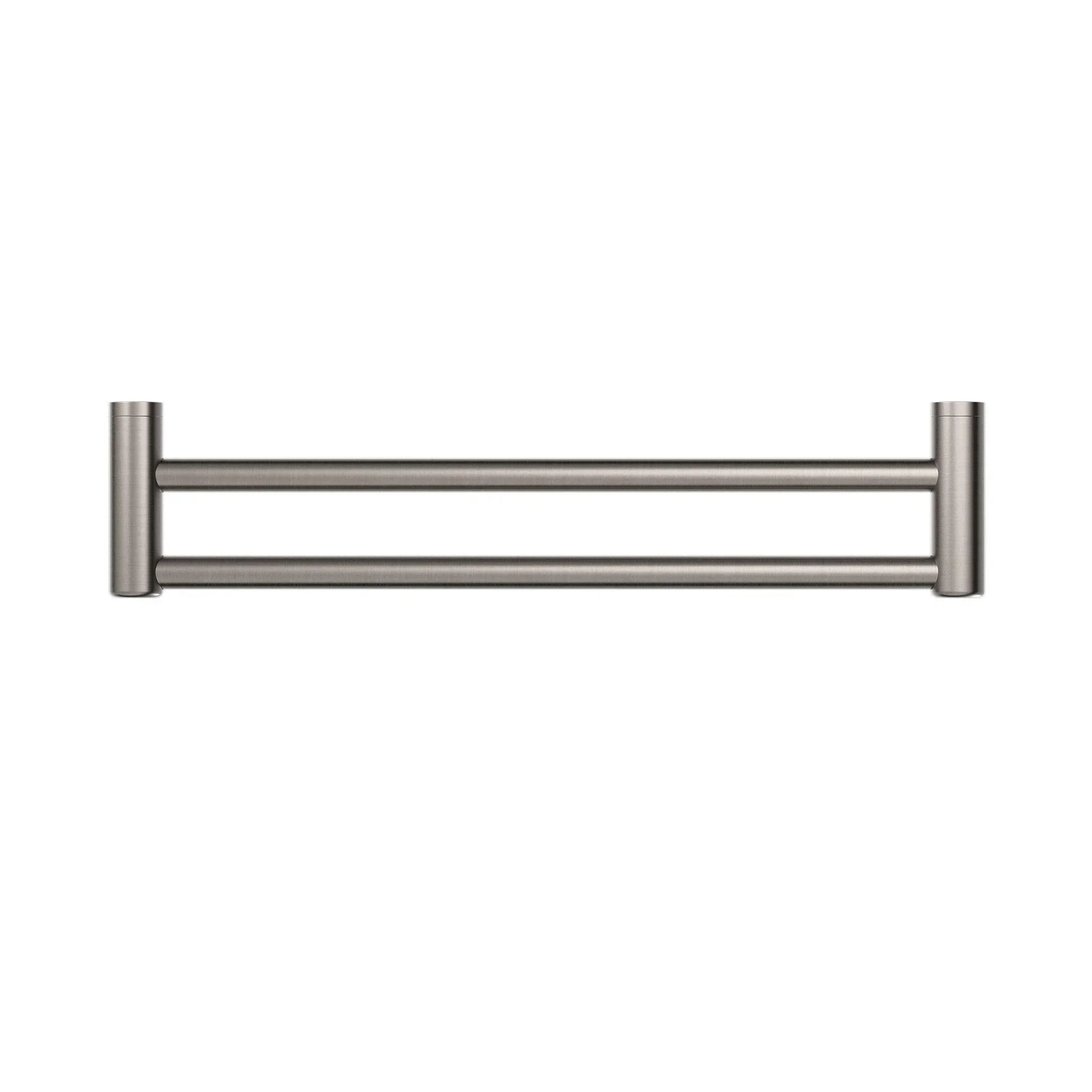 NERO MECCA CARE 25MM DOUBLE TOWEL GRAB RAIL 600MM BRUSHED NICKEL - Ideal Bathroom CentreNRCR2524DBN