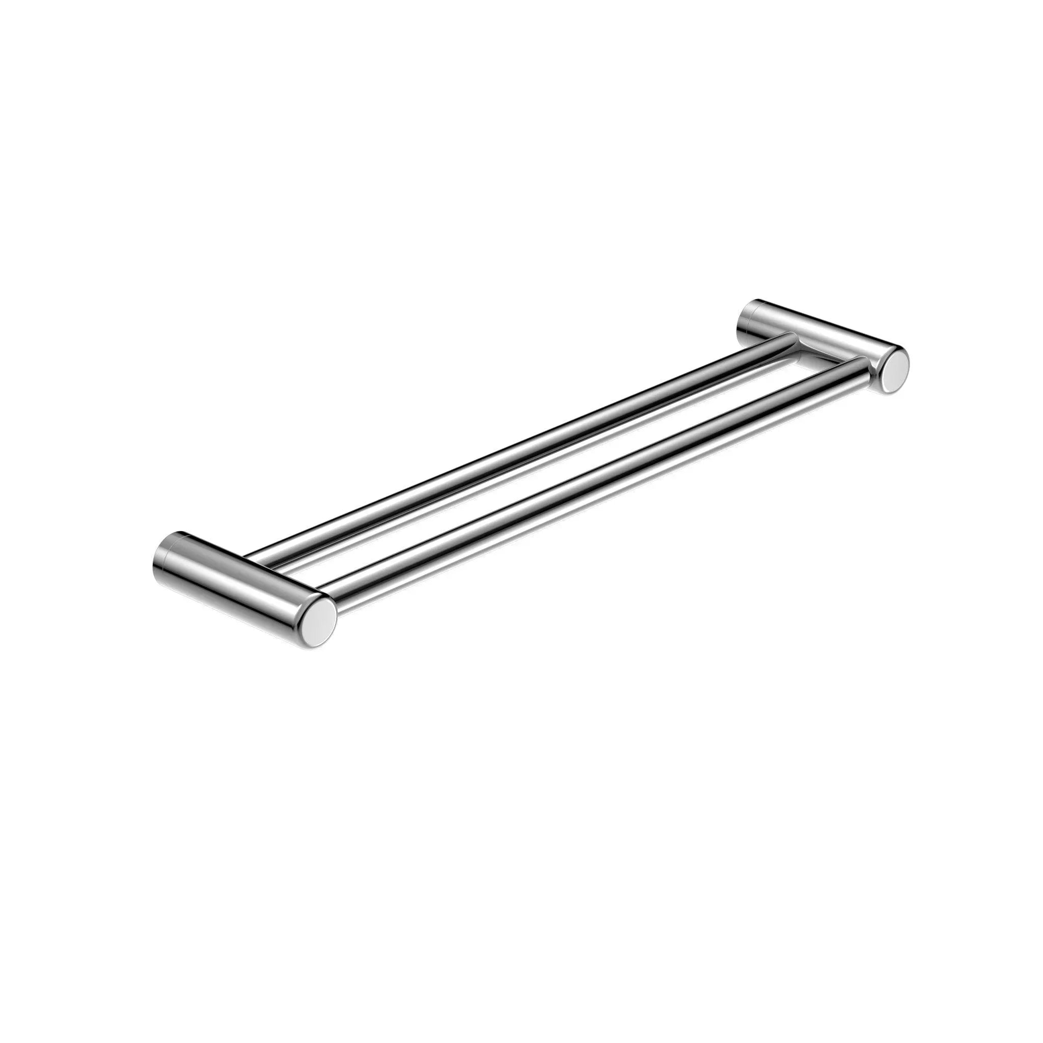 NERO MECCA CARE 25MM DOUBLE TOWEL GRAB RAIL 600MM CHROME - Ideal Bathroom CentreNRCR2524DCH