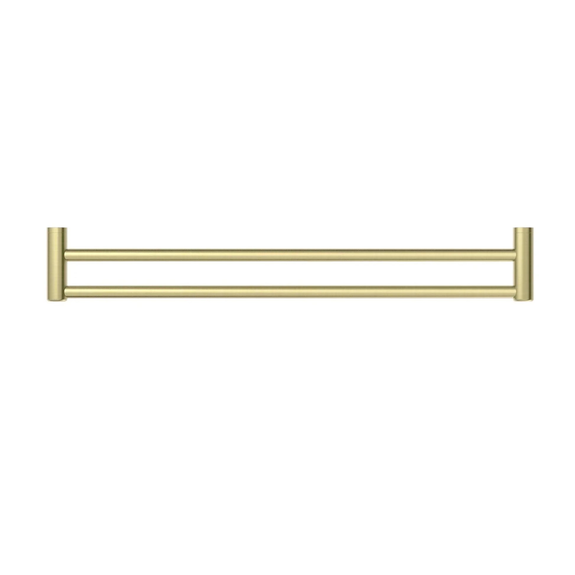 NERO MECCA CARE 25MM DOUBLE TOWEL GRAB RAIL 900MM BRUSHED GOLD - Ideal Bathroom CentreNRCR2530DBG