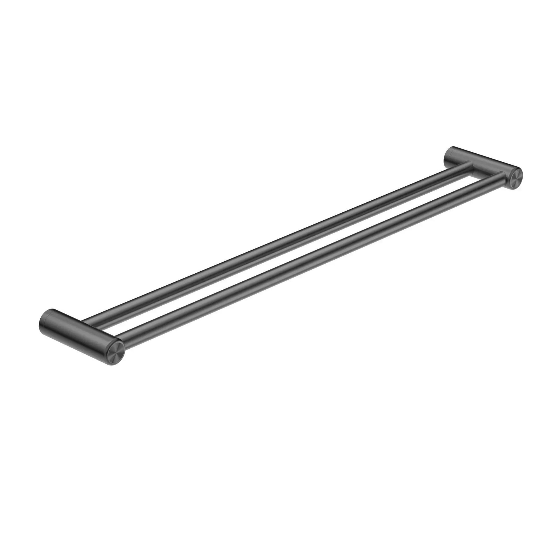NERO MECCA CARE 25MM DOUBLE TOWEL GRAB RAIL 900MM GUN METAL - Ideal Bathroom CentreNRCR2530DGM