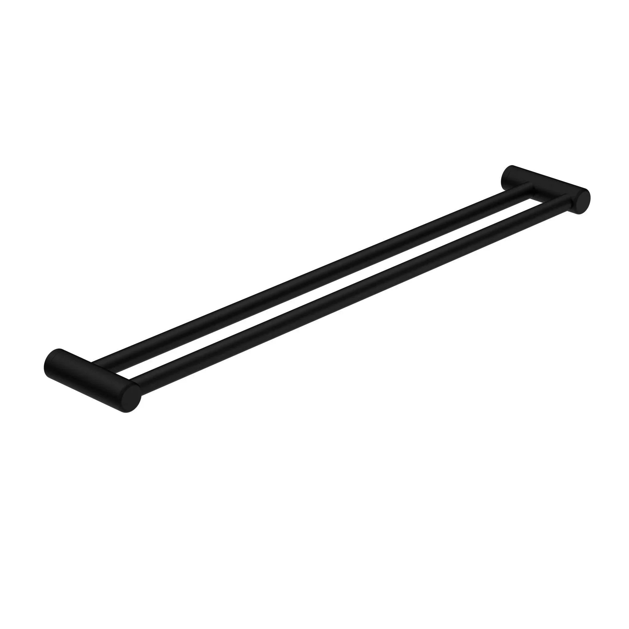 NERO MECCA CARE 25MM DOUBLE TOWEL GRAB RAIL 900MM MATTE BLACK - Ideal Bathroom CentreNRCR2530DMB