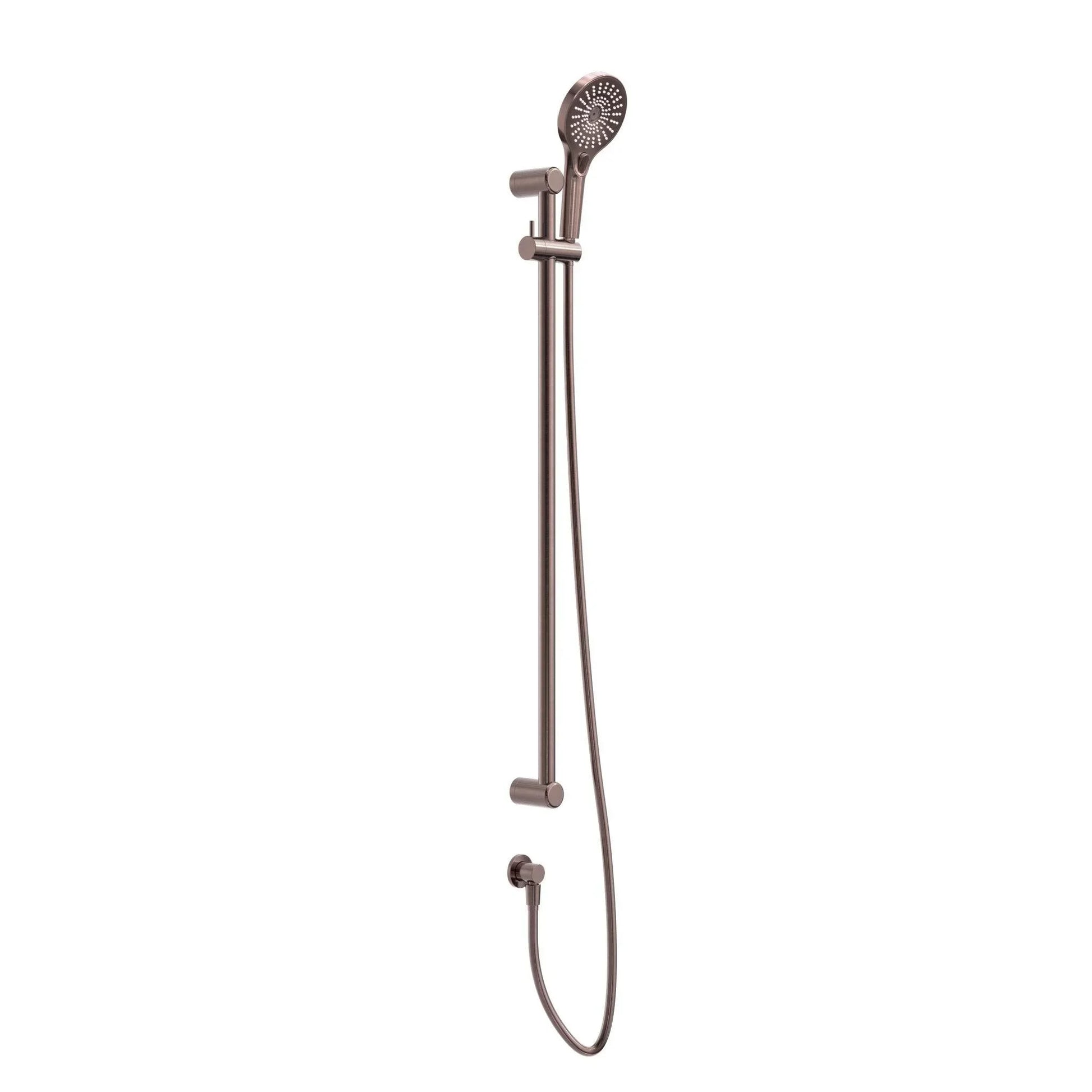 NERO MECCA CARE 25MM GRAB RAIL AND ADJUSTABLE SHOWER RAIL SET 900MM BRUSHED BRONZE - Ideal Bathroom CentreNRCS004BZ