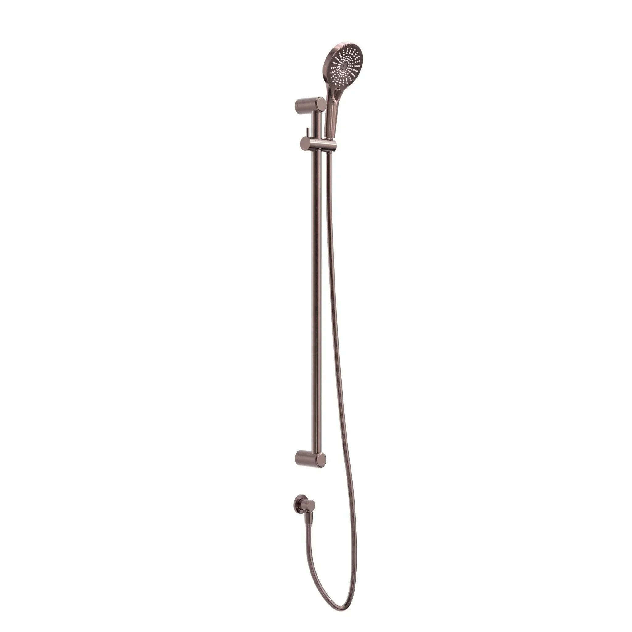 NERO MECCA CARE 25MM GRAB RAIL AND ADJUSTABLE SHOWER RAIL SET 900MM BRUSHED BRONZE - Ideal Bathroom CentreNRCS004BZ