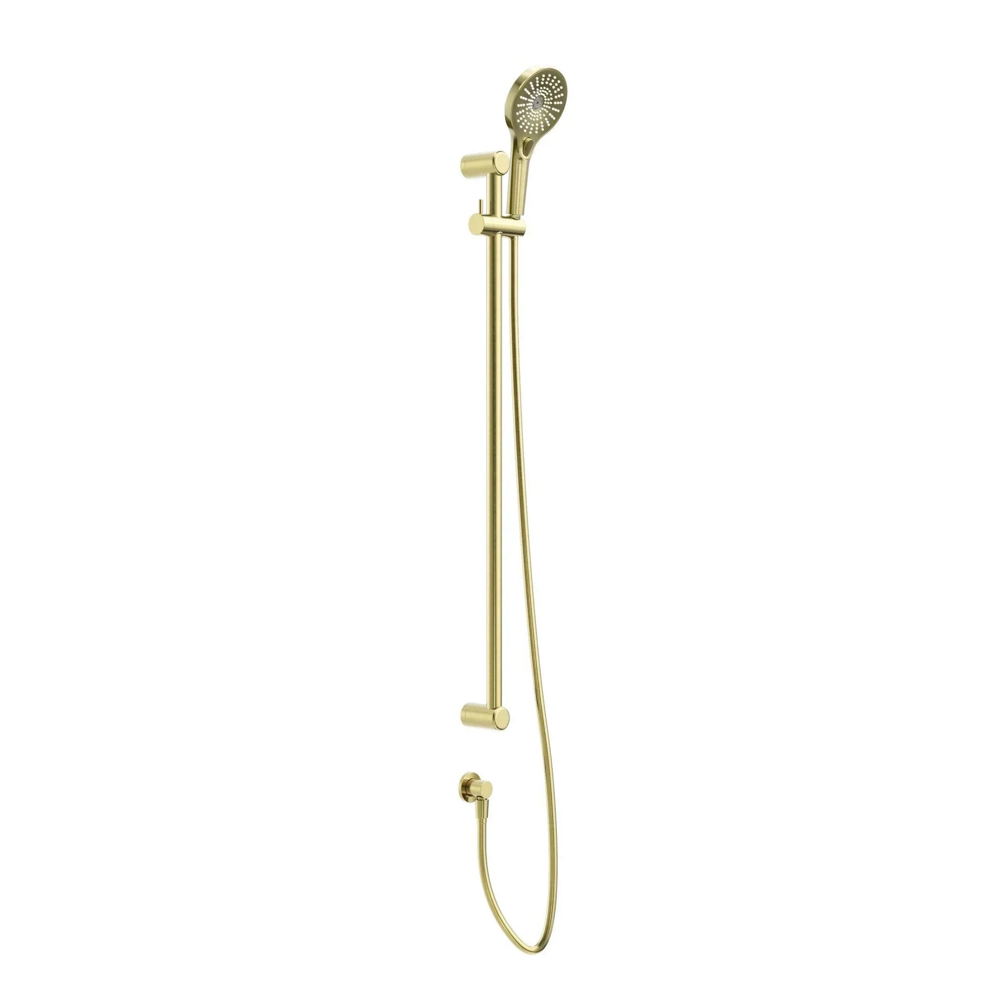 NERO MECCA CARE 25MM GRAB RAIL AND ADJUSTABLE SHOWER RAIL SET 900MM BRUSHED GOLD - Ideal Bathroom CentreNRCS004BG