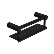 NERO MECCA CARE 25MM GRAB RAIL WITH SHELF 300MM MATTE BLACK - Ideal Bathroom CentreNRCR2512CMB