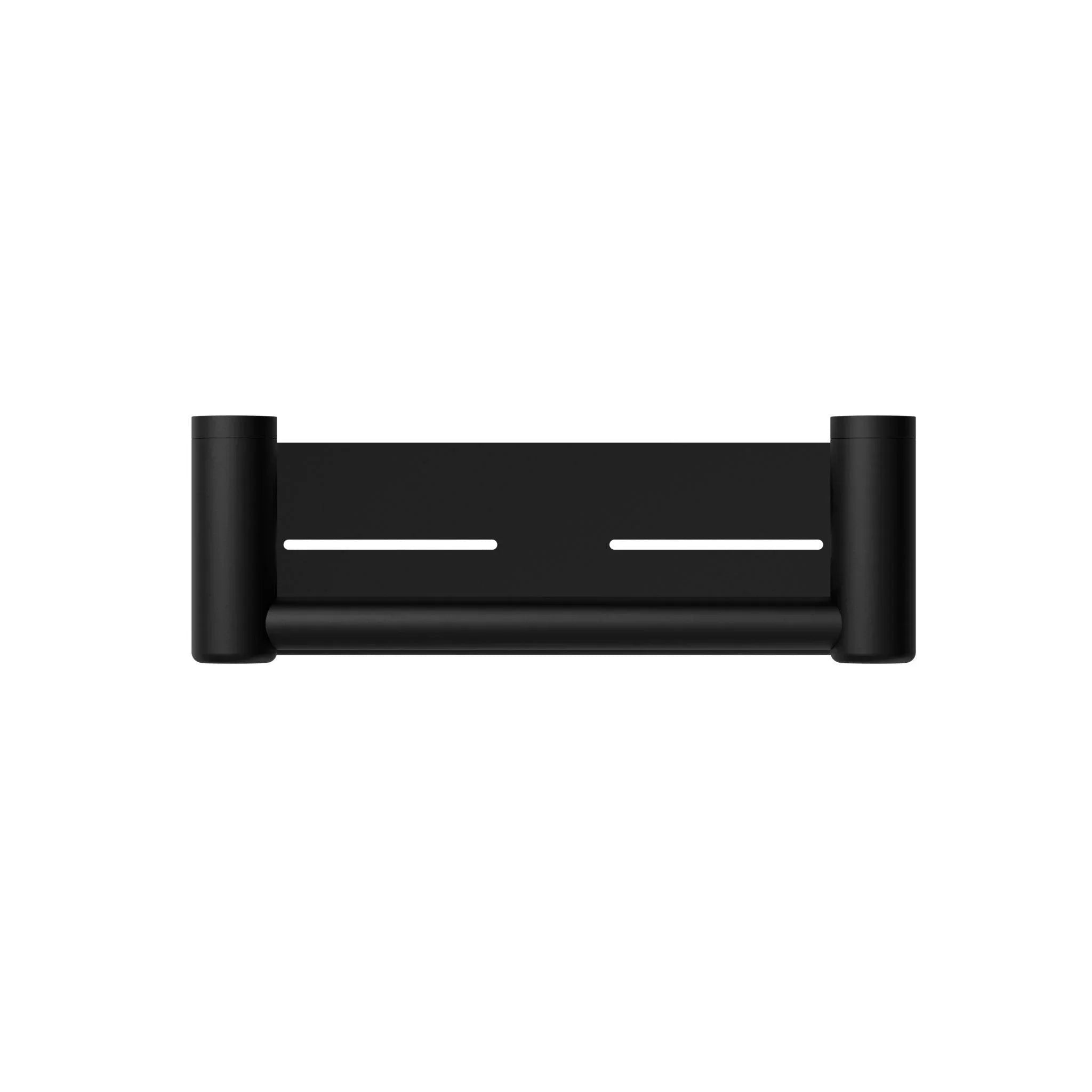 NERO MECCA CARE 25MM GRAB RAIL WITH SHELF 300MM MATTE BLACK - Ideal Bathroom CentreNRCR2512CMB