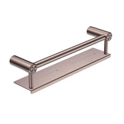 NERO MECCA CARE 25MM GRAB RAIL WITH SHELF 450MM BRUSHED BRONZE - Ideal Bathroom CentreNRCR2518CBZ