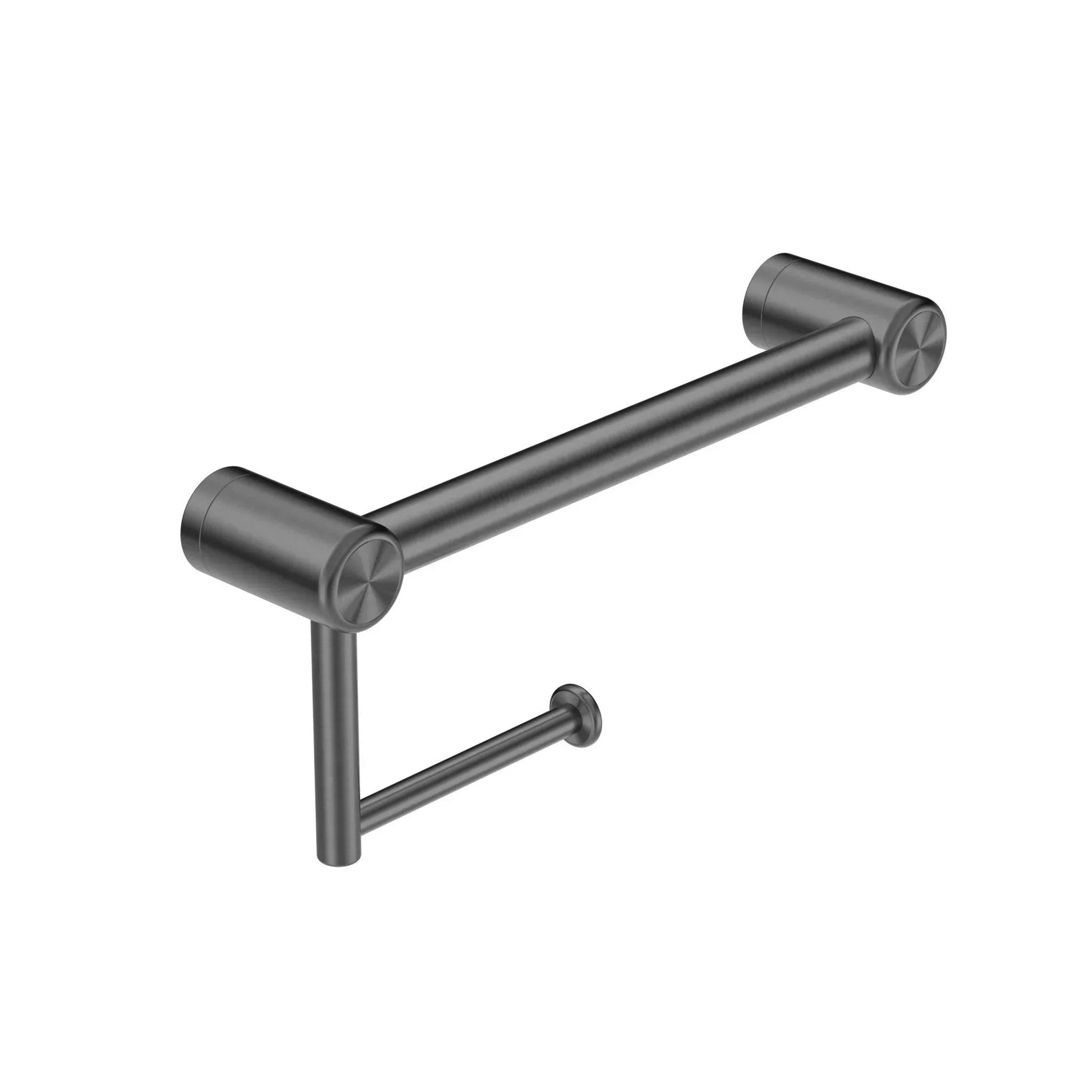 NERO MECCA CARE 25MM TOILET ROLL RAIL 300MM GUN METAL - Ideal Bathroom CentreNRCR2512AGM