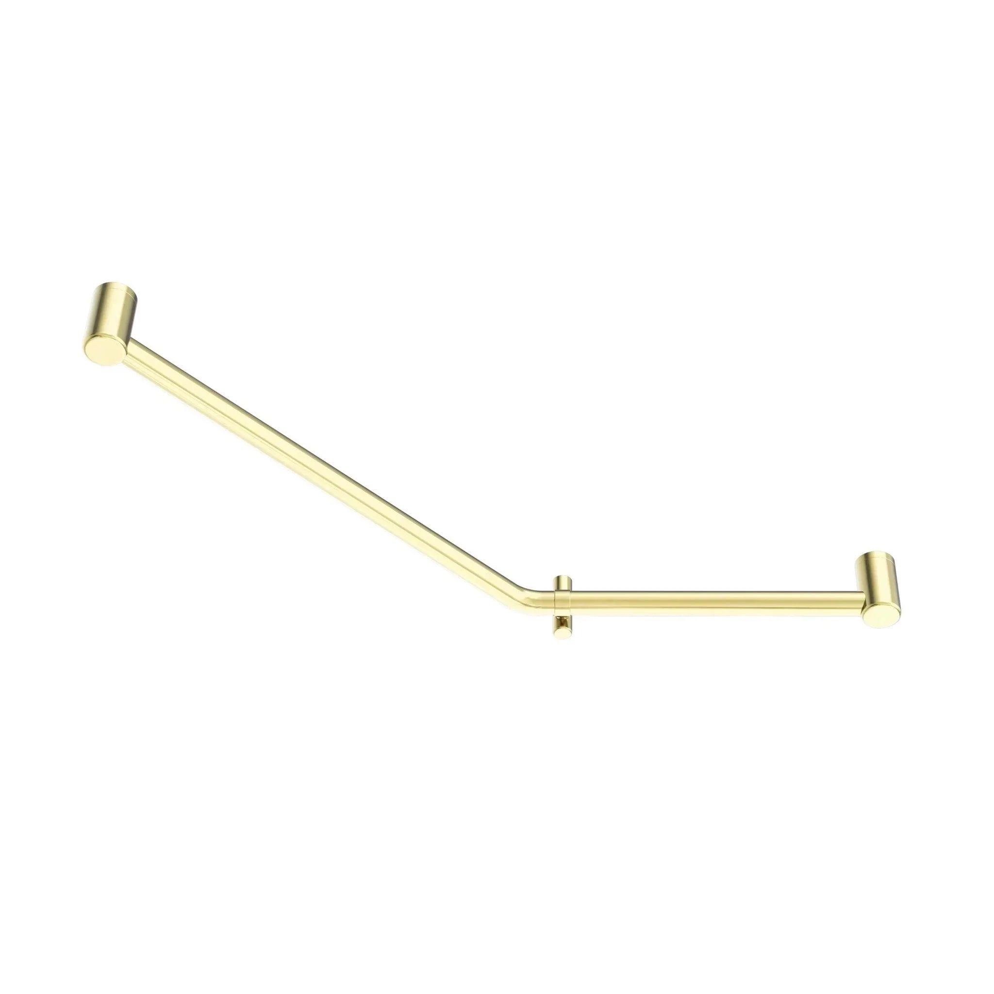 NERO MECCA CARE 32MM AMBULANT 45 DEGREE BENT TUBE GRAB RAIL 450X650MM BRUSHED GOLD - Ideal Bathroom CentreNRCR3245DBG